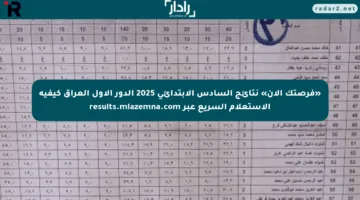 «فرصتك الآن» نتائج السادس الابتدائي 2025 الدور الأول العراق كيفية الاستعلام السريع عبر results.mlazemna.com